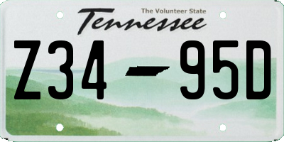TN license plate Z3495D