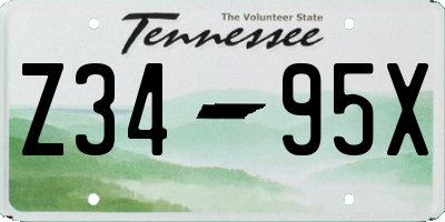 TN license plate Z3495X