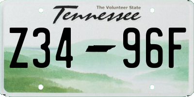 TN license plate Z3496F