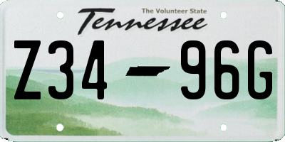 TN license plate Z3496G