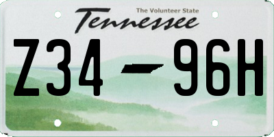 TN license plate Z3496H