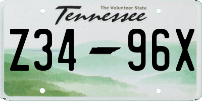 TN license plate Z3496X