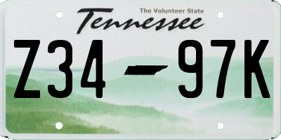 TN license plate Z3497K