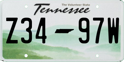 TN license plate Z3497W