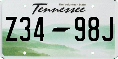 TN license plate Z3498J