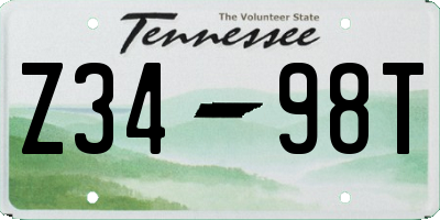TN license plate Z3498T