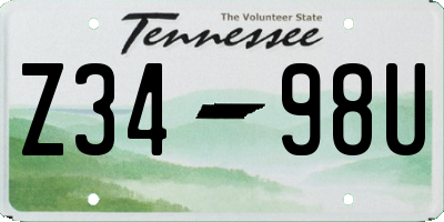 TN license plate Z3498U