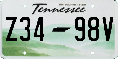 TN license plate Z3498V
