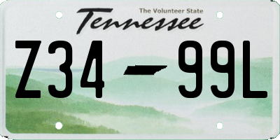 TN license plate Z3499L