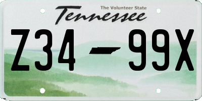 TN license plate Z3499X