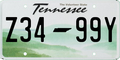 TN license plate Z3499Y