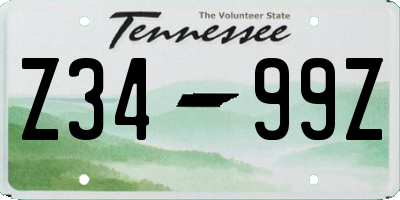 TN license plate Z3499Z