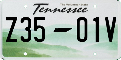 TN license plate Z3501V