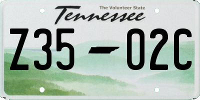 TN license plate Z3502C