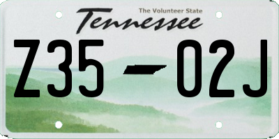 TN license plate Z3502J