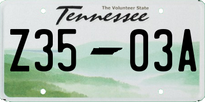 TN license plate Z3503A