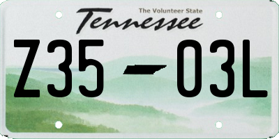 TN license plate Z3503L