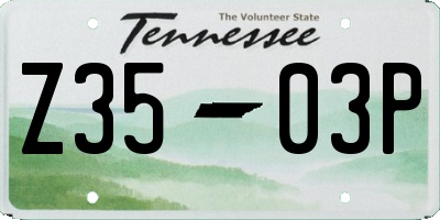 TN license plate Z3503P