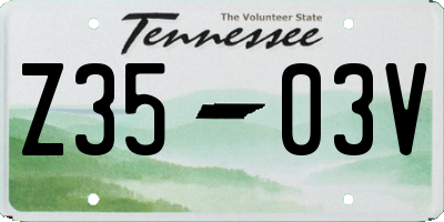 TN license plate Z3503V