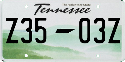 TN license plate Z3503Z