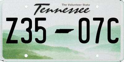 TN license plate Z3507C