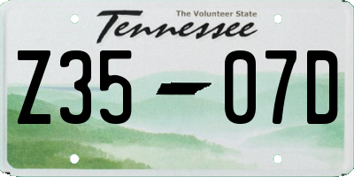 TN license plate Z3507D