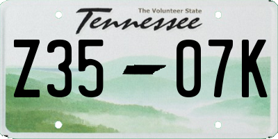 TN license plate Z3507K
