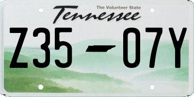 TN license plate Z3507Y