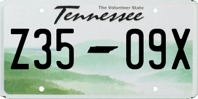 TN license plate Z3509X