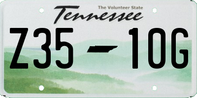 TN license plate Z3510G