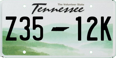 TN license plate Z3512K