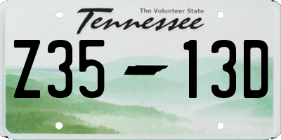 TN license plate Z3513D