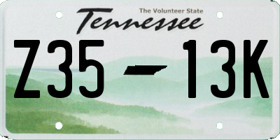 TN license plate Z3513K