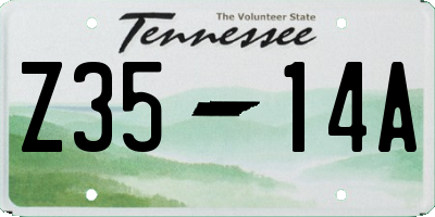 TN license plate Z3514A