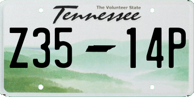 TN license plate Z3514P