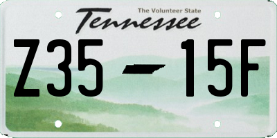 TN license plate Z3515F