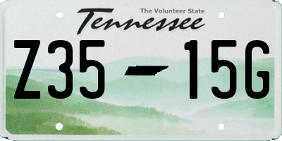 TN license plate Z3515G