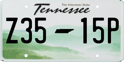 TN license plate Z3515P