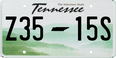TN license plate Z3515S