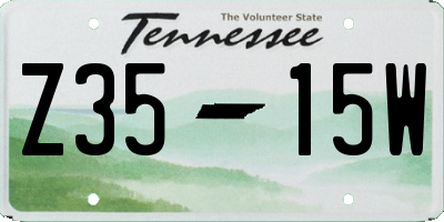 TN license plate Z3515W