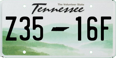 TN license plate Z3516F