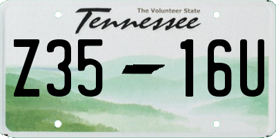 TN license plate Z3516U