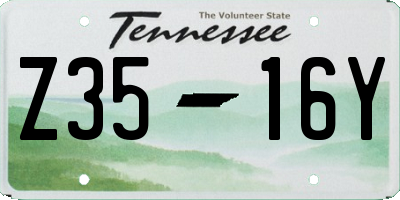 TN license plate Z3516Y