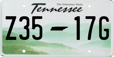 TN license plate Z3517G