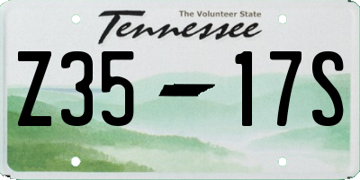 TN license plate Z3517S