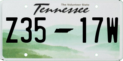 TN license plate Z3517W