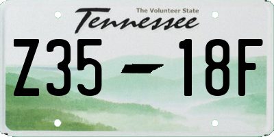 TN license plate Z3518F