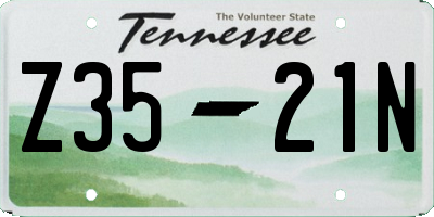 TN license plate Z3521N