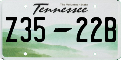 TN license plate Z3522B