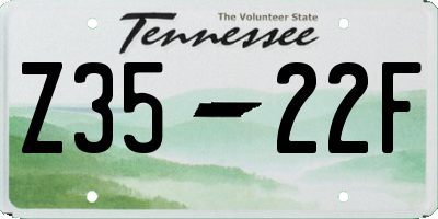 TN license plate Z3522F